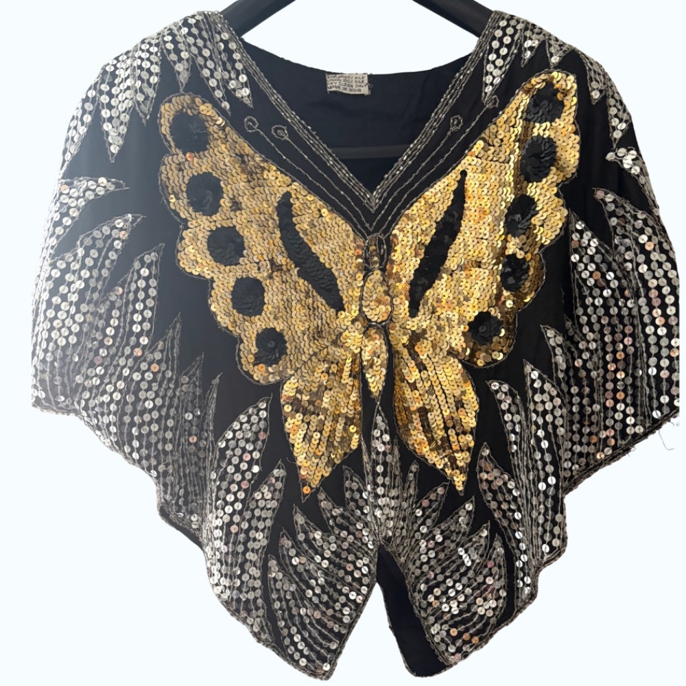 ⭐️ Vintage Butterfly Sequined Top - Pre Loved
